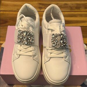 Barness Macie White Sneaker with Jewels